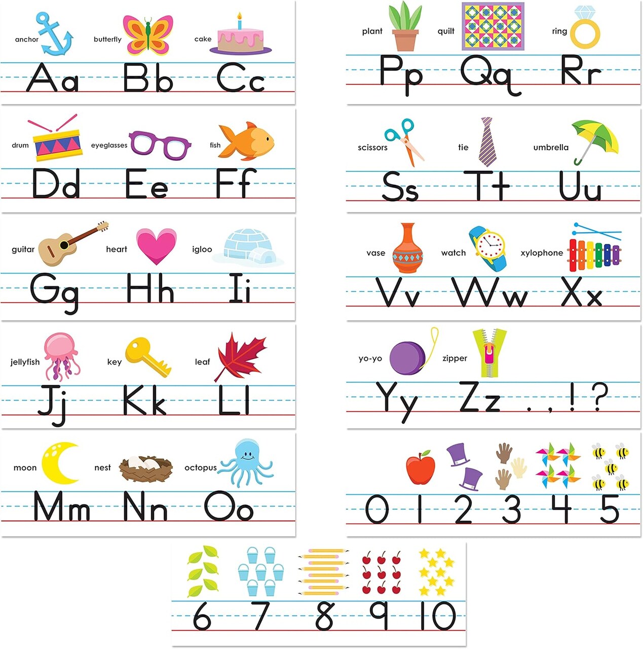Alphabet Line for Classroom Wall Each 24 inch x 8.5 inch (Multicolor)